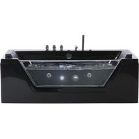 Beliani – Baignoire balnéo 150 cm – Acrylique noir – 2 jets de massage – Éclairage LED sous-marin – Pour petites salles de bains