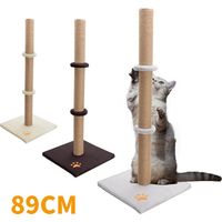 Trintion Cat Scratching Post 89cm Tall Cat Tree with Sisal-Covered Pole Soft Plush Base & Heavy-Duty Stability for Kittens & Adult Cats (Beige)