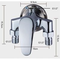 Robinetterie de douche, kit de robinetterie de douche, robinetterie de salle de bain pour chauffe-eau solaires, raccord en laiton apparent pour eau chaude et froide, interrupteur de douche G1/2