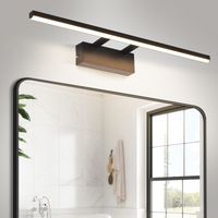 GBLY Applique da parete a LED per specchio da bagno, 13 W, moderno nero opaco, 60 cm, luce bianca neutra 4000 K, applique da parete
