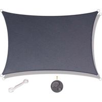 Rechteckiges Sonnensegel 2x2m, wasserdicht und UV-beständig, geeignet für Balkone, Terrassen und Gärten, grau