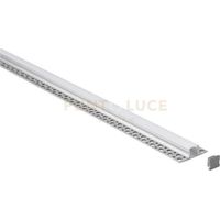 GSTP150- PROFILO IN ALLUMINIO A SCOMPARSA PER CARTONGESSO COLORE GRIGIO PIU DIFFUSORE MT2