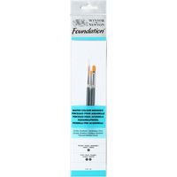 Pinceau - WINSOR & NEWTON - Fondation Aquarelle - Ronde - Set de 3 - Contrôle optimal pour détails