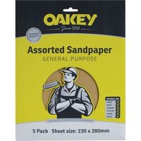 Glasspaper Sanding Sheets 230 x 280mm Medium 80G (5) OAK58289