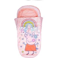 Lit gonflable bébé Peppa Pig 2 en 1 – Matelas 130x61cm – Épaisseur 17cm – Sac de couchage intégré – Housse lavable en machine – Character World