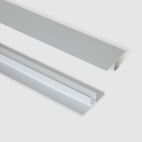 Profilé Aluminium Intégration Plâtre/Placo pour Ruban LED jusqu'à 15 mm avec Capot Continu Aluminium 2 m Semi-transparent