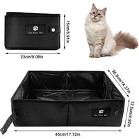 Bac à litière pliable pour chat - Caisse à litière de voyage portable et imperméable pour chats et chatons - Idéal pour le camping, les déplacements et l'extérieur