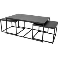 Set de 3 Tables Basses Gigognes Métal Noir