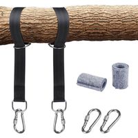 Cinghia per amaca, cinghia per altalena sugli alberi, accessorio per altalena per alberi, 2 x 150 cm con anello a D, due moschettoni, carico massimo 500 kg