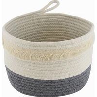 Cestino Porta Biancheria Oggetti Corda Intrecciata Cesto Organizer 26x18cm 10655