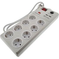 Regleta de enchufe 8 Tomas con protección sobretensión e interruptor + 2 puertos usb
