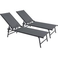 2er-Set Sonnenliegen aus Metall "Sublima" - 180 x 54 x 104 cm - Anthrazit