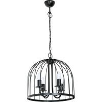 Suspension chandelier cage noire 4xE14 Single Luminex