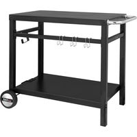 Royal Gourmet – Chariot à plancha – Desserte de jardin en métal – Surface de travail 85 x 50 cm – Charge max 35 kg – 2 roues flexibles – Noir