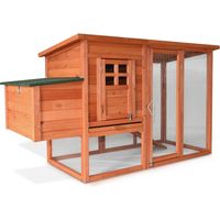Poulailler en bois pour 4/6 poules – Dimensions 182x75x103 cm – Avec perchoir et nichoir – Bois résistant aux intempéries – Bb-Loisiram