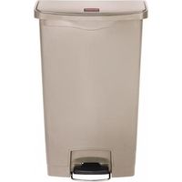 Poubelle à pédale frontale 68 Litres, en polyéthylène beige, SLIM JIM