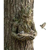 Sculpture d'alimentateur d'oiseaux d'arbre Bigfoot, Sculpture d'alimentation d'oiseaux intégrée à l'arbre
