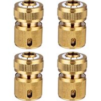 Lntyq 4 Pièce Raccords Rapide Tuyau d'arrosage en Laiton, Rapide Raccord Connecteurs pour Tuyau d’arrosage dans Le Jardin 1/2" Quick Connectors