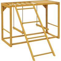 Aire jeux poules extérieur avec balançoires, échelle et structure bois - jeu grimper et picorer plein air