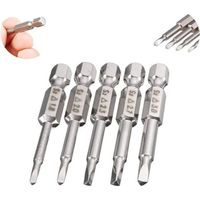 5-teiliges Set elektrischer Schraubendreherbits mit Sechskantschaft und dreieckiger Spitze, 50 mm magnetische Schraubendreherbits mit 6,35 mm Sechskantschaft, S2-Stahl, dreieckige Spitze, 1,8/2,0/2,3/