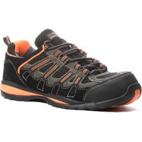 Baskets de sécurité basse HELVITE S1P SRA HRO en cuir velours noir/orange P43 - COVERGUARD - 9HEVL43