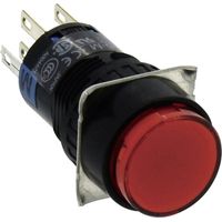 Idec AL6M-M24P-R AL6M-M24P-R Bouton-poussoir lumineux à rappel 250 V 1 A 2 x Off/(On) à rappel rouge IP65 1 pc(s)