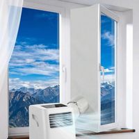 Joint de Fenetre pour Climatiseur Mobile, 300cm Kit Fenetre Climatiseur Mobile pour Divers Tuyaux d'échappement, Résistant et Imperméable Calfeutrage Fenêtres Climatiseurs Facile à Installer