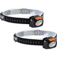 2in1 Stirnlampen SET 4 Weiße 3 Rote LEDs zum Joggen & Camping, Batteriebetrieben