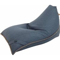 Soo Santaï Lazy Bro Indoor fauteuil poire 140x120x90cm interieur dehoussable, avec poignees et surpiqures, Bleu jeans, sans polystyrène