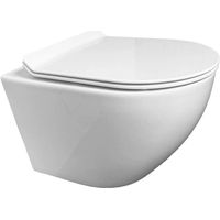 INODORO SUSPENDIDO ROUND SMART TORNADO 3.0 BLANCO CON ASIENTO SOFTCLOSE Y TAPA FINA DE kp