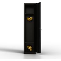 Armadietto Spogliatoio 1 porta, Armadietti Spogliatoio per l'officina o l'ufficio, armadietto con 2 chiavi (Nero)