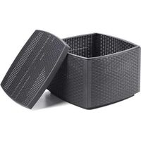 Tavolino Contenitore Rattan Naxos Antracite Progarden