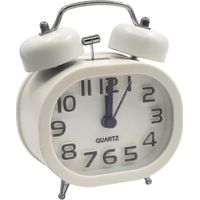 Réveil rétro silencieux à quartz, réveil de voyage analogique à double sonnerie en métal