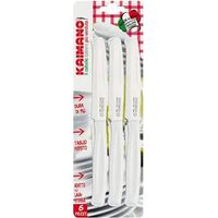 Coltelli da tavola kaimano 6pz lama liscia+dentata punta tonda plastica marrone colore: bianco