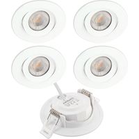 Arum Lighting – Lot de 5 spots encastrables LED dimmables 7W – Équivalence 75W – Blanc chaud 3000K – Orientables 60° – Installation plafond