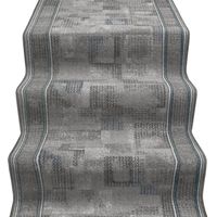Coureur d'Escalier Antidérapant Bordé Entrée Cuisine Style Dégradé Gris - 67x200 Cm