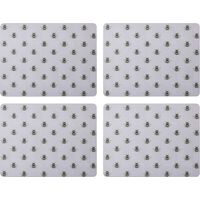Creative Tops Juego de 4 manteles Individuales rectangulares con diseño de Abeja campestre, Parte Trasera de Corcho Gris, Resistentes al Calor, Resistentes a Las Manchas, 30 x 22 cm