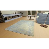 Tapis vintage Comet - Tapis vintage - 140x70cm, Rectangular - 100% Viscose - Tufté main - Argent