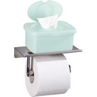 Porta papel higiénico Maximex gris acero inoxidable compacto