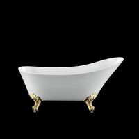 Vasca da bagno freestanding con piedini BALMAIN Bianca 161 cm Piedini di aquila Dorati