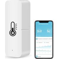 Thermomètre hygromètre WiFi intelligent, capteur de température et d’humidité intérieur/extérieur Bluetooth, application thermomètre WiFi Alexa/Google Assistant à distance pour la maison. 1 pack
