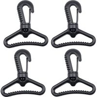 Mousquetons en plastique, mousqueton pivotant en plastique pour porte de poussée - Mousqueton rotatif - Mousqueton rotatif - Fermoir à boucle pour sangle, Noir(50mm)
