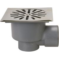 C-216 Siphonic Horizontal-Vertical Outlet Stainless Steel Grid Drain 125 x 125 x 40 Ø CREARPLAST