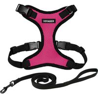 Voyager Step-in Lock Katzengeschirr und reflektierende Katzenleine mit Neoprengriff by Best Pet Supplies - Unterstützt kleine, mittlereund große Katzenrassen, Fuchisa / Schwarzer Rand, size XS - 1,5 m