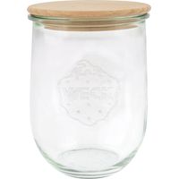 WECK Gläser Tulpenform 745 6 Stück, Inhalt 1000 ml, Vorratsglas mit Holzdeckel