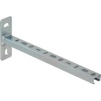 Dalsys Console de rail, console murale, support mural, support pour charges lourdes en acier galvanisé, résistant à la corrosion - 28/30 argent 32cm, 1 pièce
