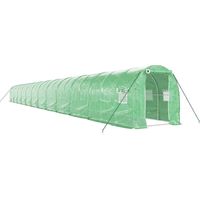 Invernadero tipo carpa para plantas flores y hortalizas con estructura de acero 48 m² 24 x 2 x 2 m verde 020044600