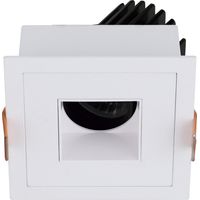 Foco empotrable de techo orientable VIP3 cuadrado cuadrado LED COB 10,60 W 1067 lm 4000 K CRI90 DALI 18° Blanco