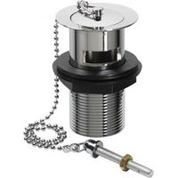KeyPlumb Bathroom Plug Hole and Chain Basin Sink Metal Slotted Waste Chrome