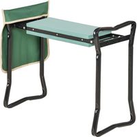 Tabouret de jardin pliant, tabouret de jardin à genoux, siège de jardin avec coussin et sac à outils, vert